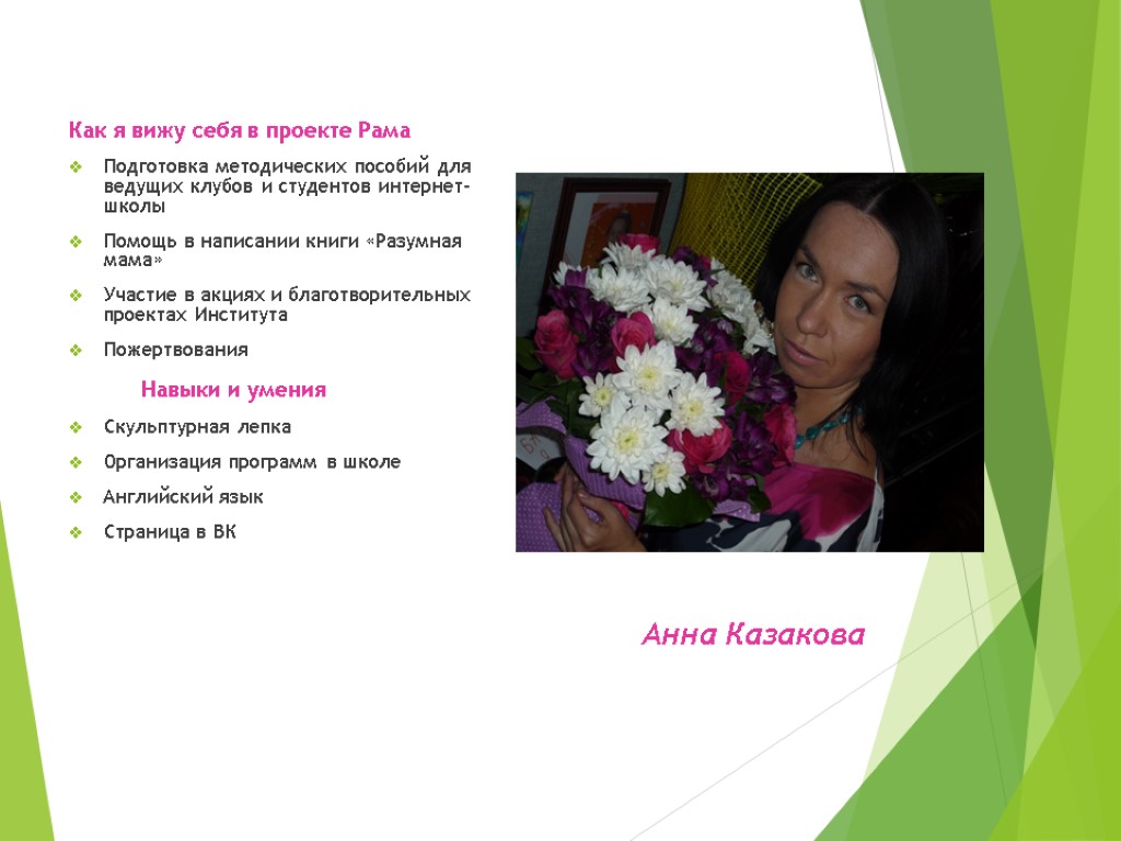 Анна Казакова Как я вижу себя в проекте Рама Подготовка методических пособий для ведущих